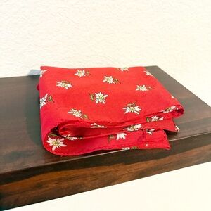 MOVING SALE | Vintage Women’s “Made In Italy” Silky Floral Red Scarf (22x22)